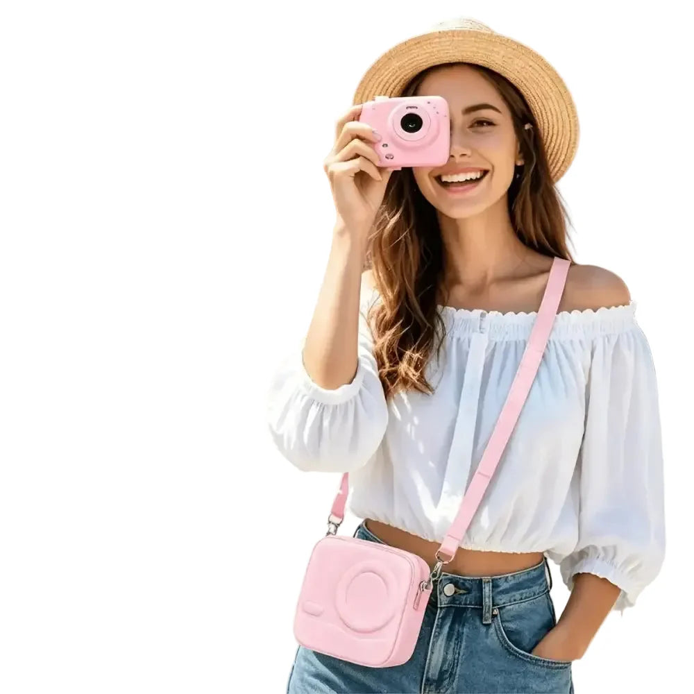 Instax Mini 12/11/9/8 EVA Hard Protective Camera Case with Shoulder Strap
