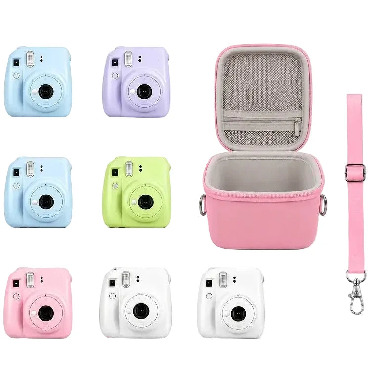 Instax Mini 12/11/9/8 EVA Hard Protective Camera Case with Shoulder Strap