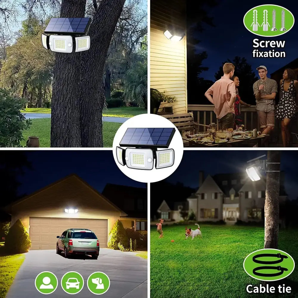 6000mAh Solar Flood Light with Dual Motion Sensors