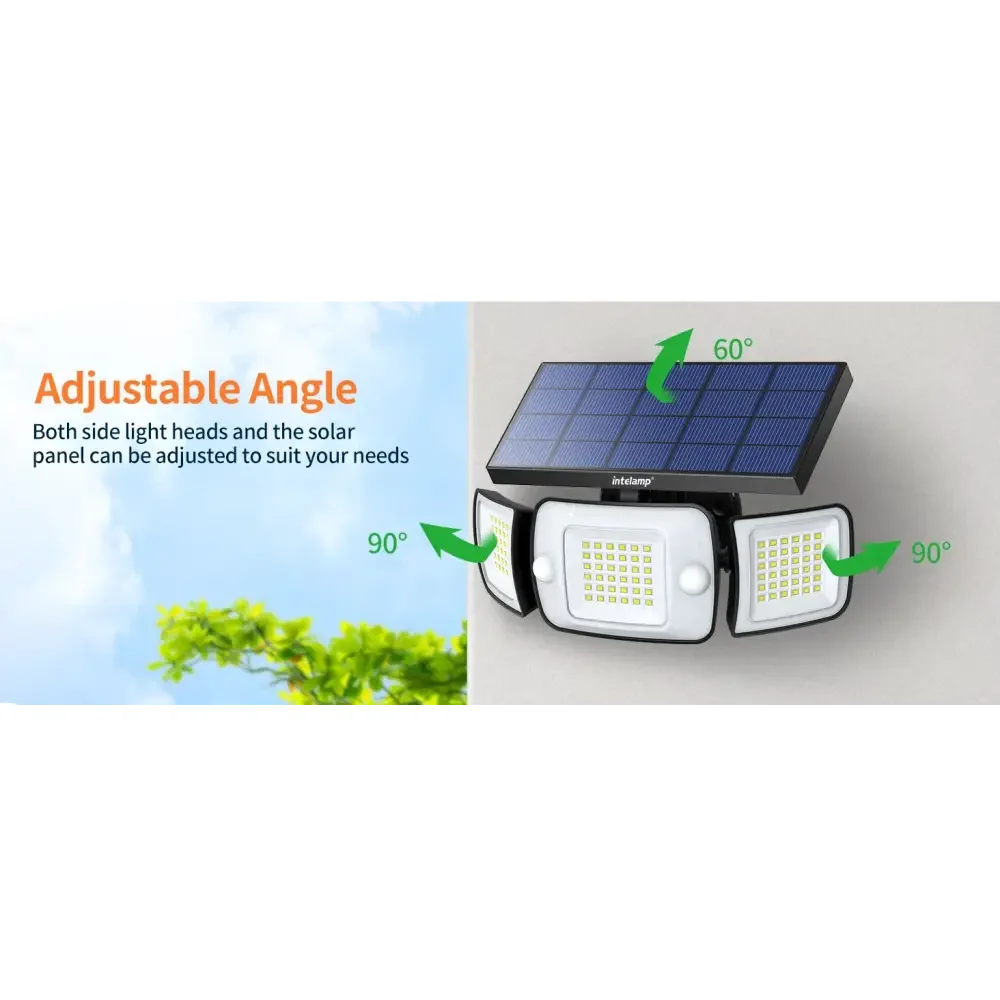 6000mAh Solar Flood Light with Dual Motion Sensors