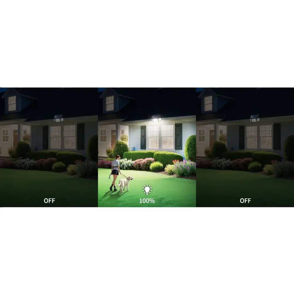 6000mAh Solar Flood Light with Dual Motion Sensors