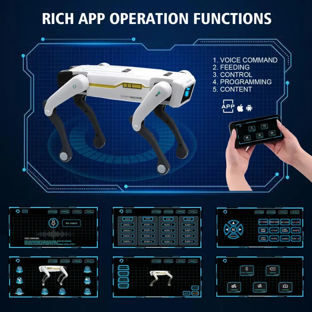 AI RC Robot Dog with Voice Control, App Programming & Dancing Functions