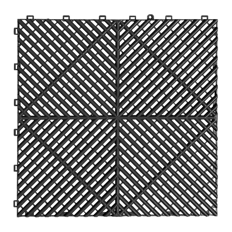 Interlocking Plastic Garage Flooring Tiles (Pack of 25 Tiles)