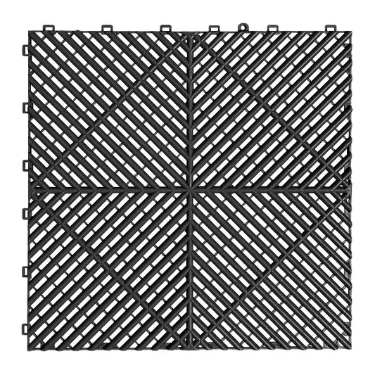 Interlocking Plastic Garage Flooring Tiles (Pack of 25 Tiles)