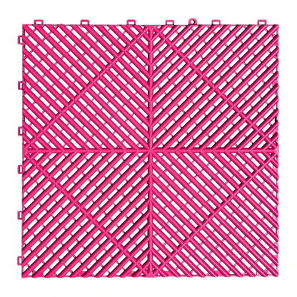 Interlocking Plastic Garage Flooring Tiles (Pack of 25 Tiles)