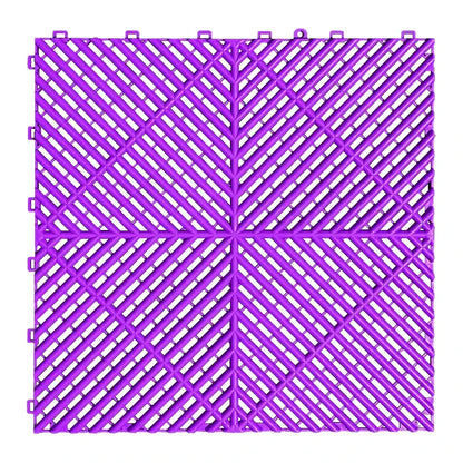 Interlocking Plastic Garage Flooring Tiles (Pack of 25 Tiles)