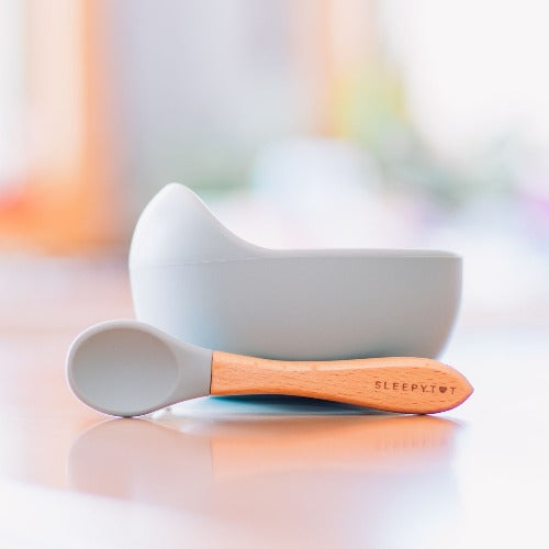 Sleepytot -Suction Bowl & Wooden Spoon Set