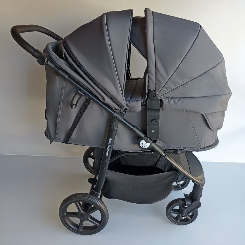 Newborn Pram – Poplar Stroller with Carrycot, Car Seat and Rotating ISOFIX Base (Black)