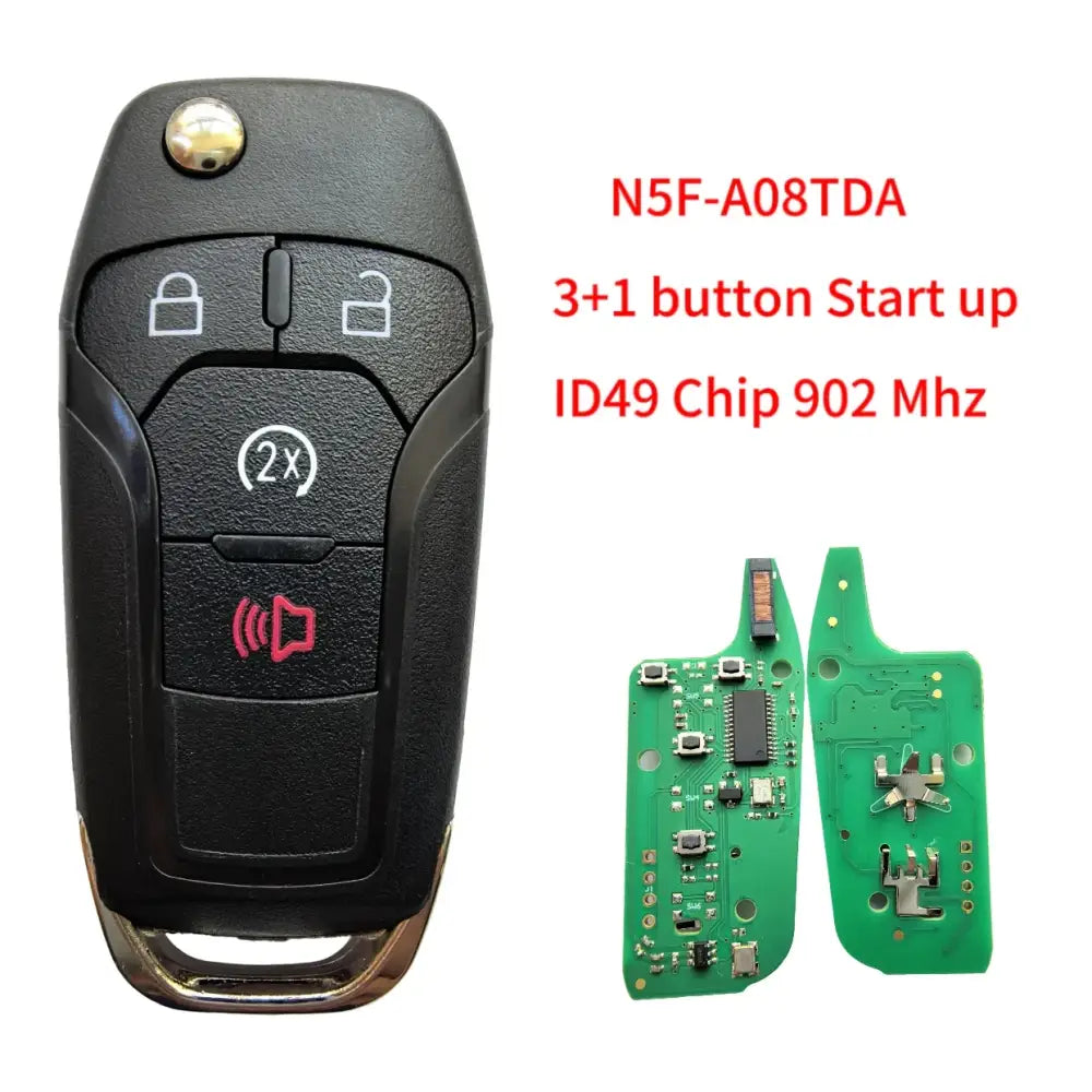 Flip Remote Car Key 315/902MHz ID49 Chip for Ford Escort, Transit, Explorer & Fusion (2013–2021)