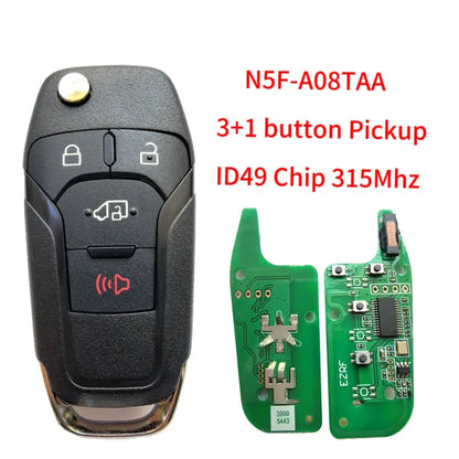 Flip Remote Car Key 315/902MHz ID49 Chip for Ford Escort, Transit, Explorer & Fusion (2013–2021)