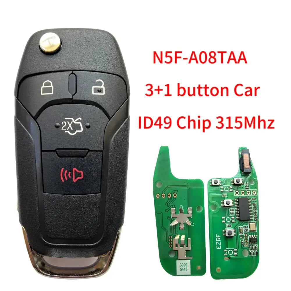 Flip Remote Car Key 315/902MHz ID49 Chip for Ford Escort, Transit, Explorer & Fusion (2013–2021)