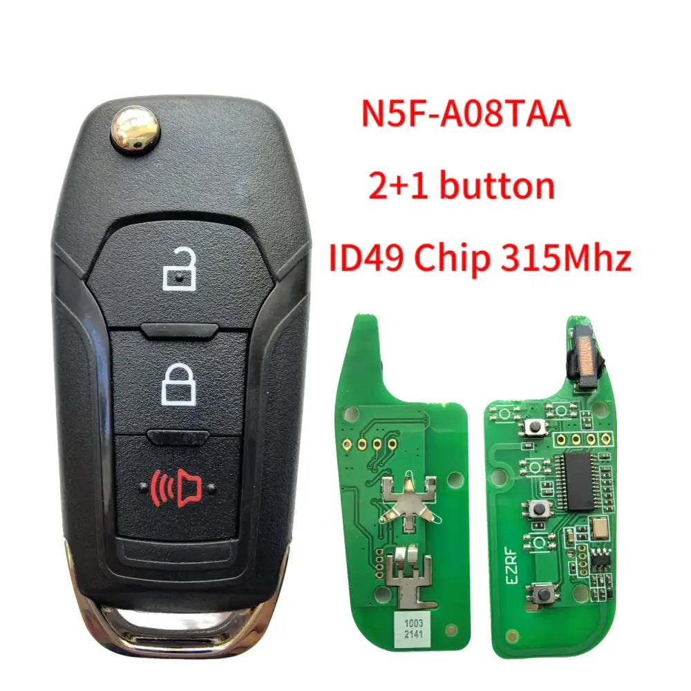 Flip Remote Car Key 315/902MHz ID49 Chip for Ford Escort, Transit, Explorer & Fusion (2013–2021)