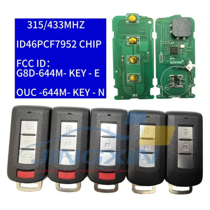 Keyless Go Smart Remote Key 2/3/4 Button 315/434MHz ID46 for Mitsubishi Lancer & Outlander (2008–2016)