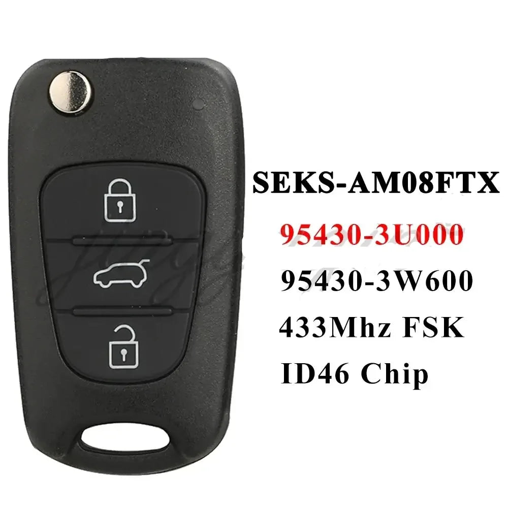 433MHz ID46 Flip Remote Car Key Fob for Kia Sportage (2010–2014)