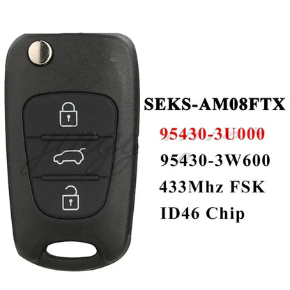433MHz ID46 Flip Remote Car Key Fob for Kia Sportage (2010–2014)