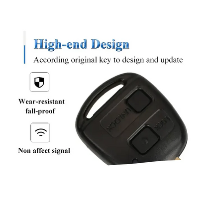 2/3-Button Remote Key Fob 433MHz 4D67/4C Chip for Toyota Corolla, Yaris & Avensis (1998+)