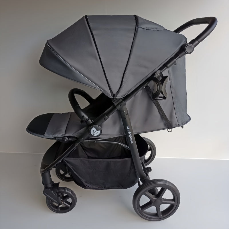 Newborn Pram – Poplar Stroller with Carrycot, Car Seat and Rotating ISOFIX Base (Black)