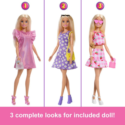 Three dolls with different outfits on a white background, labeled 1, 2, and 3.