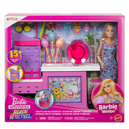 Barbie Beach Detectives Malibu Doll, Cotton Candy Game Playset & Accessories