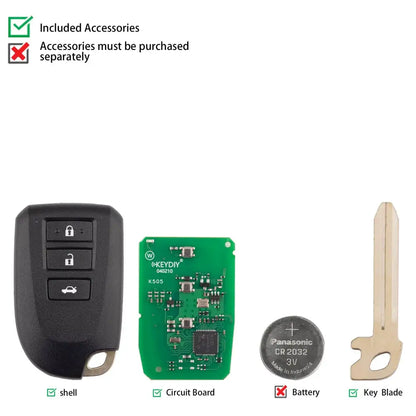 TB62-3 Universal 3-Button Smart Remote Key for Car Key Programming