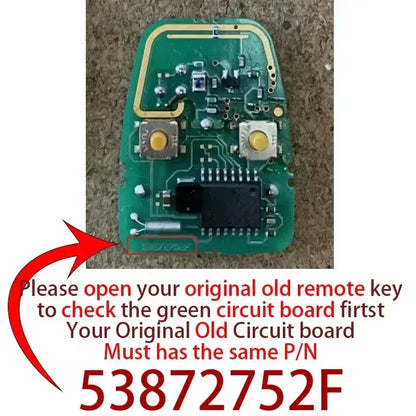2-Button Replacement Remote Key 433MHz for Land Rover, MG & Nissan (FCC: YWX101200)