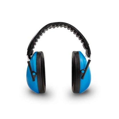 The blue earmuffs open. These are adjustable to suit throughout different stages of your life.