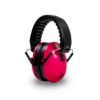 Pink earmuffs for babies to teens. Great for sporting events, live music and travel.