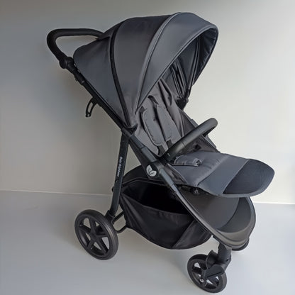 Newborn Pram – Poplar Stroller with Carrycot, Car Seat and Rotating ISOFIX Base (Black)