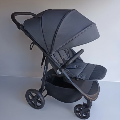 Newborn Pram – Poplar Stroller with Carrycot, Car Seat and Rotating ISOFIX Base (Black)