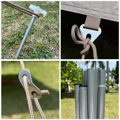 Large Portable Sunshade Tarp with Poles (2 sizes available)