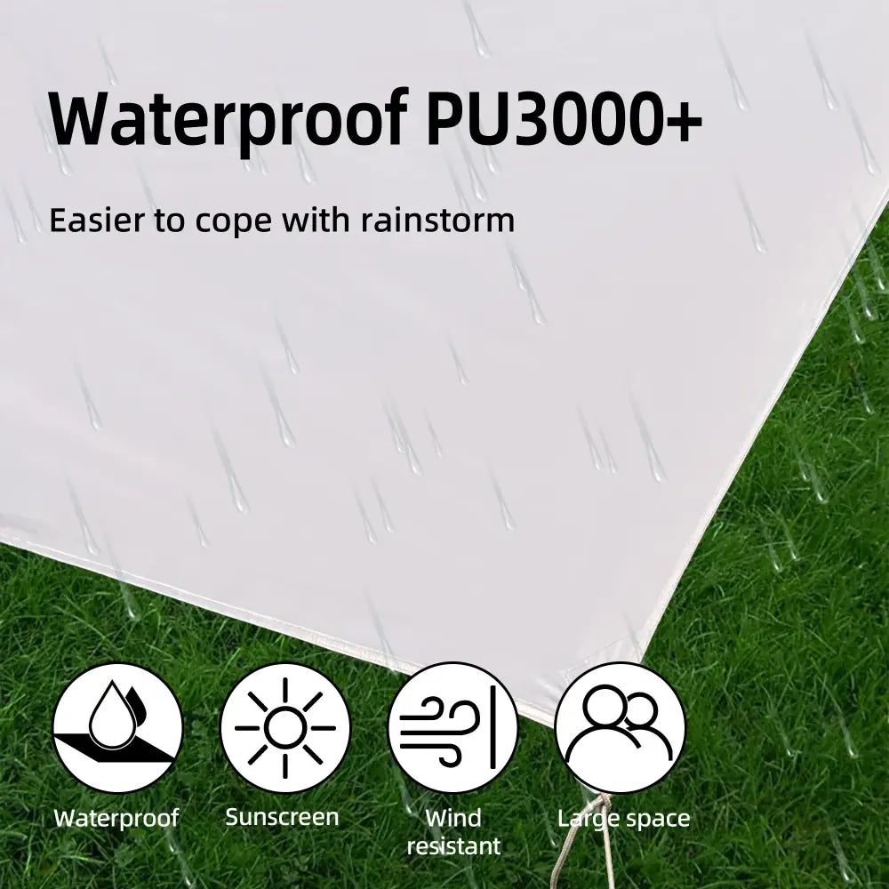 Large Portable Sunshade Tarp with Poles (2 sizes available)
