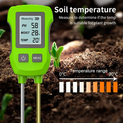LCD 3/5-in-1 Handheld Soil Tester for pH, Moisture & Light (different colours & sets available)