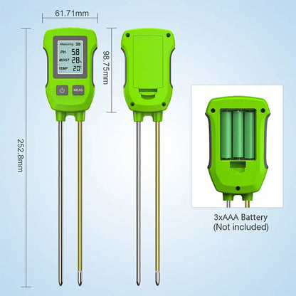 LCD 3/5-in-1 Handheld Soil Tester for pH, Moisture & Light (different colours & sets available)