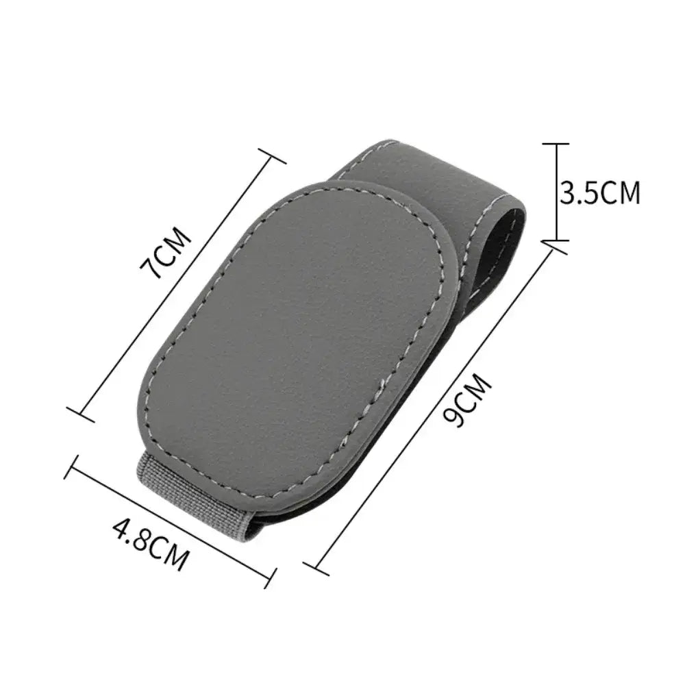 Leather Car Sunglasses & Card Holder Clip