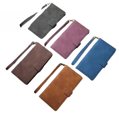 Leather Card Slot Flip Case for Samsung Galaxy Series (Wine Red)