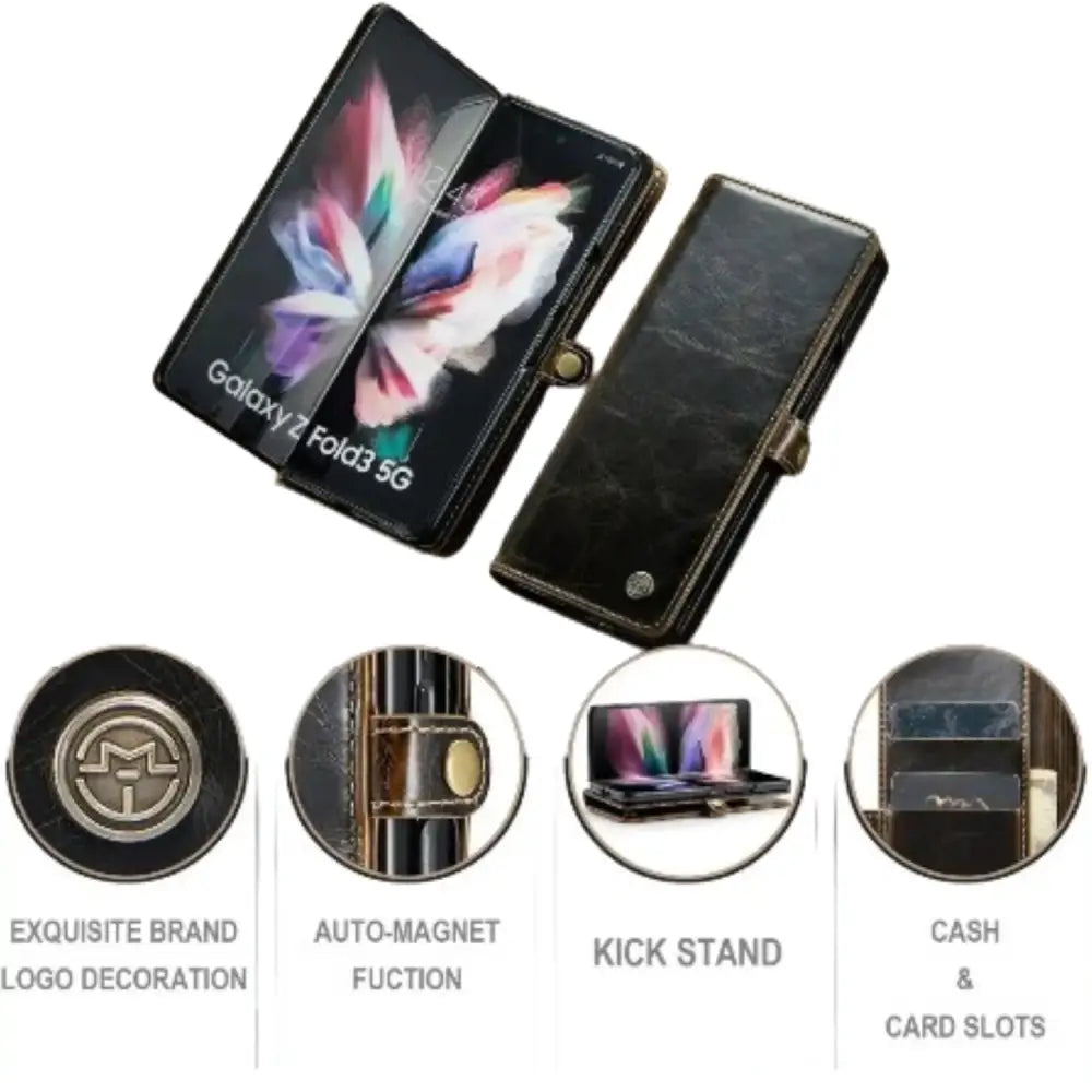 Leather Wallet Case for Samsung Z Fold 6/5/4/3