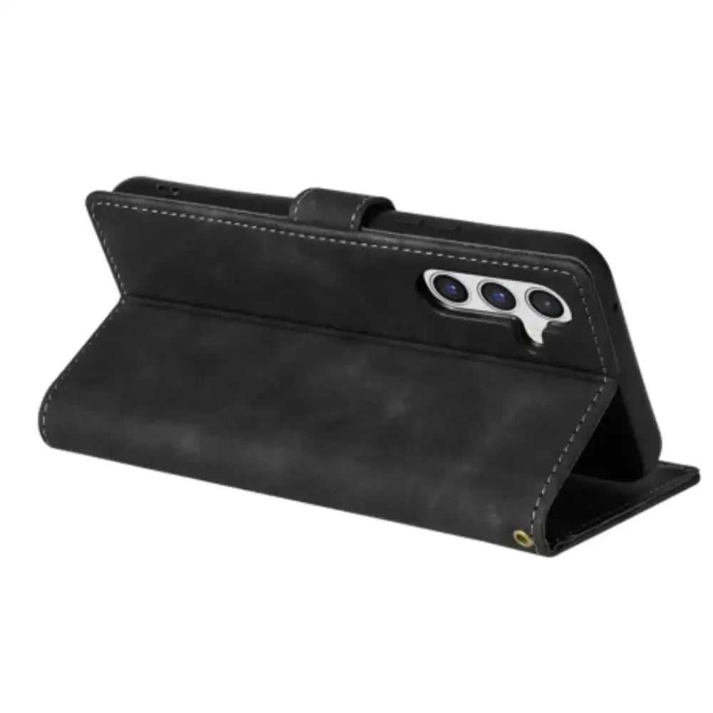 Leather Wallet Flip Case for Samsung Note & S Series (Black)