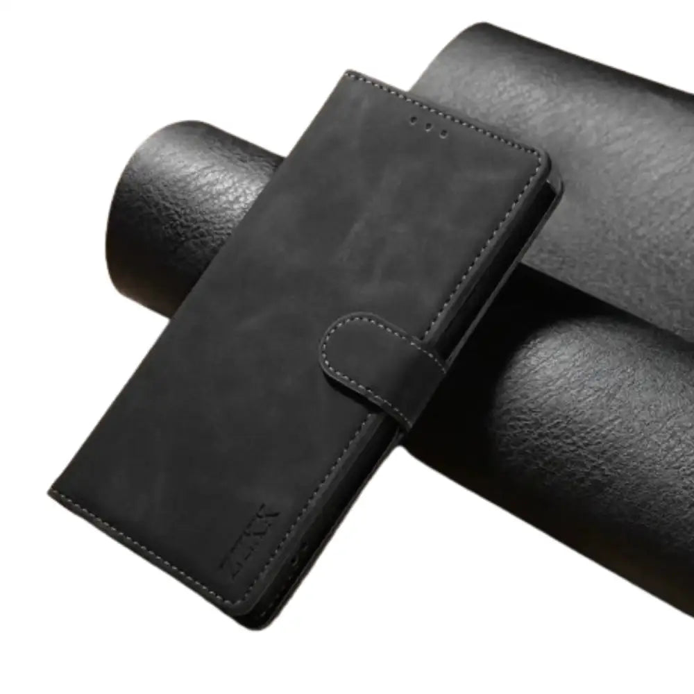 Leather Wallet Flip Case for Samsung Note & S Series (Black)