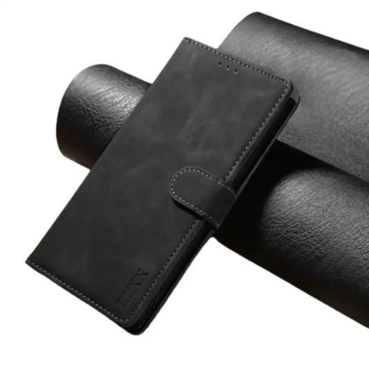 Leather Wallet Flip Case for Samsung Note & S Series (Black)