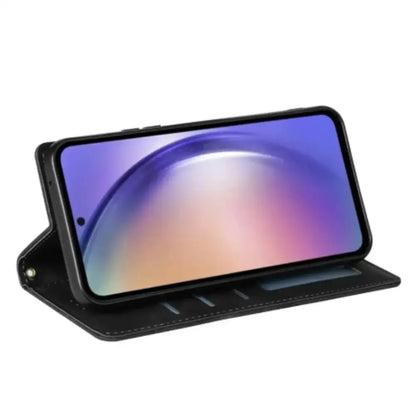 Leather Wallet Flip Case for Samsung Note & S Series (Black)