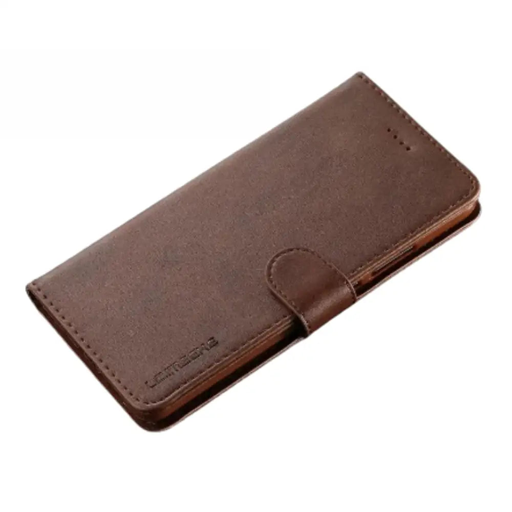 Leather Wallet Flip Case for Samsung Galaxy Series (Brown)