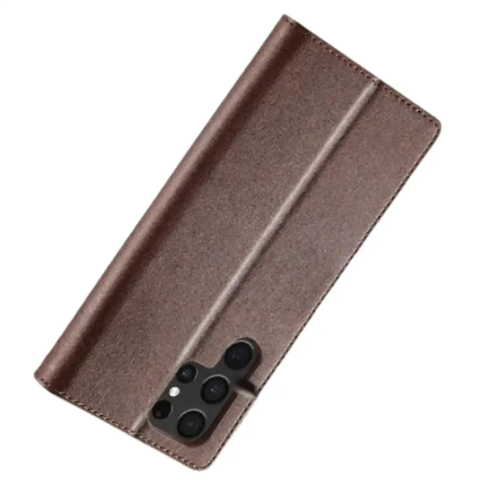 Leather Wallet Flip Case for Samsung Galaxy Series (Brown)