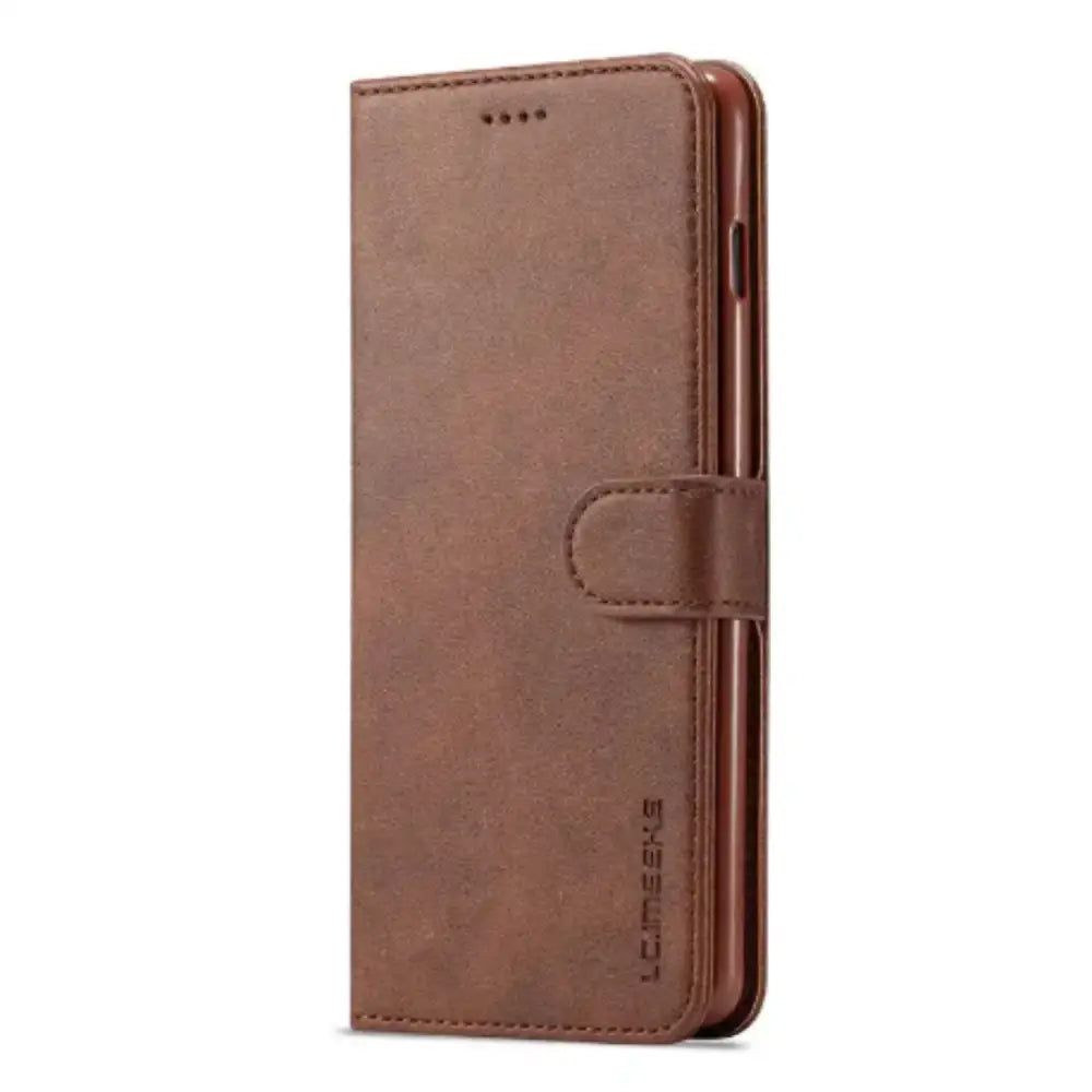 Leather Wallet Flip Case for Samsung Galaxy Series (Brown)