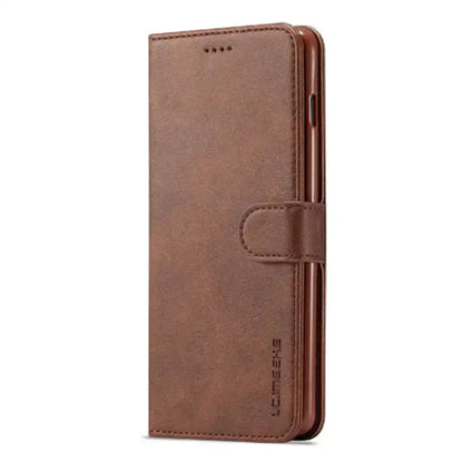 Leather Wallet Flip Case for Samsung Galaxy Series (Brown)