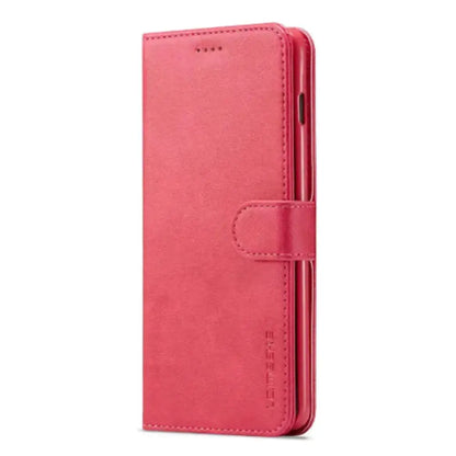 Leather Wallet Flip Case for Samsung Galaxy Series (Rose Red)