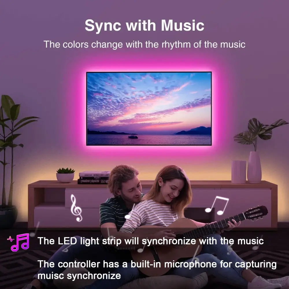 Smart LED Strip Lights with App & Music Sync