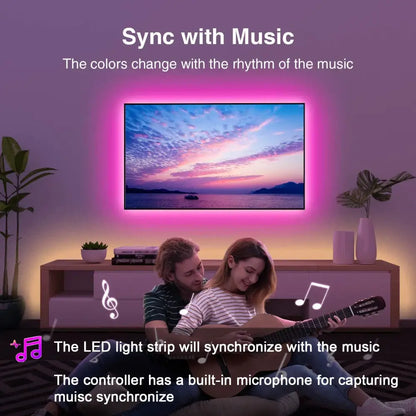 Smart LED Strip Lights with App & Music Sync