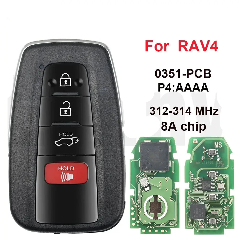Smart Remote Key 312–314MHz 8A Chip for Toyota Camry & RAV4 (2018+)