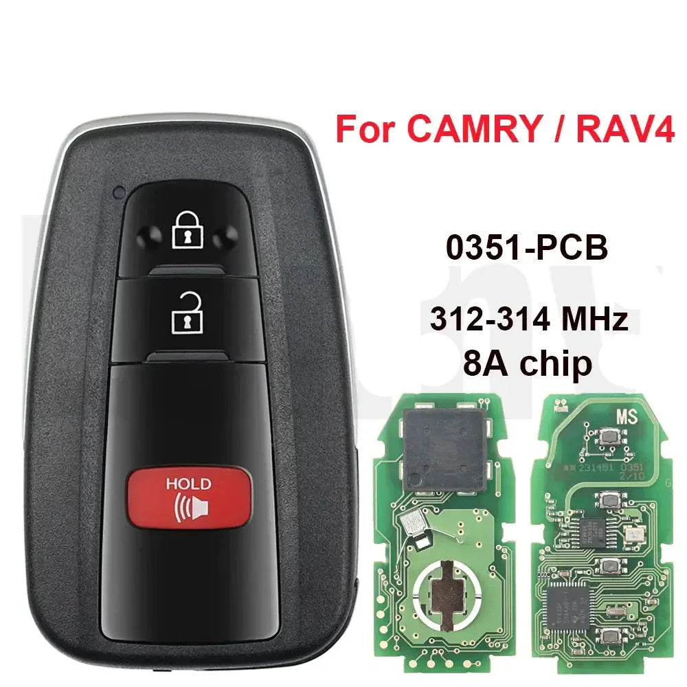 Smart Remote Key 312–314MHz 8A Chip for Toyota Camry & RAV4 (2018+)
