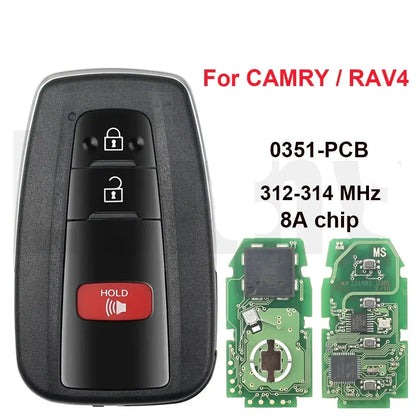 Smart Remote Key 312–314MHz 8A Chip for Toyota Camry & RAV4 (2018+)